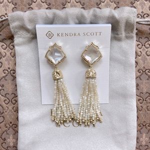 Kendra Scott Misha Long Tassel Earrings in MOP